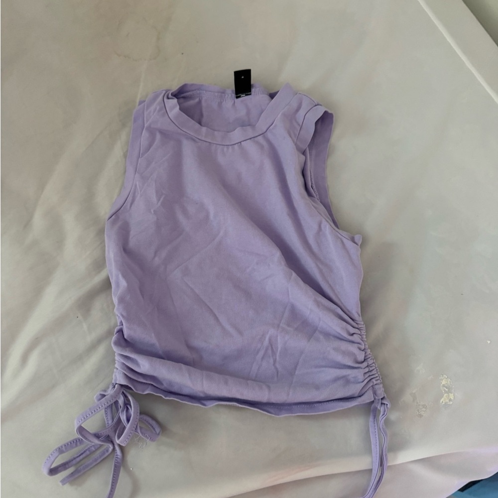 Sleeveless Lavender Top with Side Ties